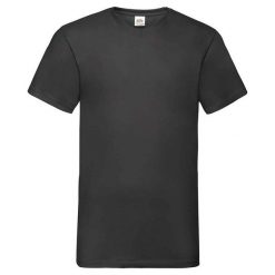 Koszulka Unisex Dla Dorosłych Z Dekoltem W Szpic. Czarne bluzki damskie Fruit of the Loom, xl, bez wzorów, sportowe, bez kołnierzyka, bez ramiączek. Za 47.99 zł.
