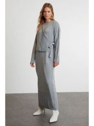 Trendyol 2-częściowy zestaw w kolorze szarym rozmiar: XL. Szare kardigany damskie Trendyol, xl, bez wzorów. Za 59.45 zł.