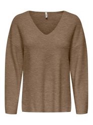 ONLY Sweter w kolorze brązowym rozmiar: XL. Brązowe swetry klasyczne damskie Only, xl, ze splotem, bez kołnierzyka. Za 87.81 zł.