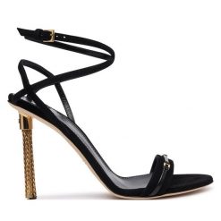Sandały Elisabetta Franchi. Czarne sandały damskie Elisabetta Franchi, bez wzorów, bez obcasa, na szpilce. Za 3,249.00 zł.