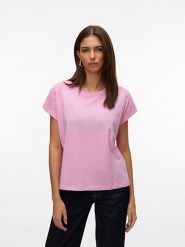 Vero Moda Koszulka w kolorze jasnoróżowym rozmiar: L. Różowe bluzki damskie Vero Moda, l, bez wzorów, z bawełny, bez kołnierzyka. Za 52.67 zł.