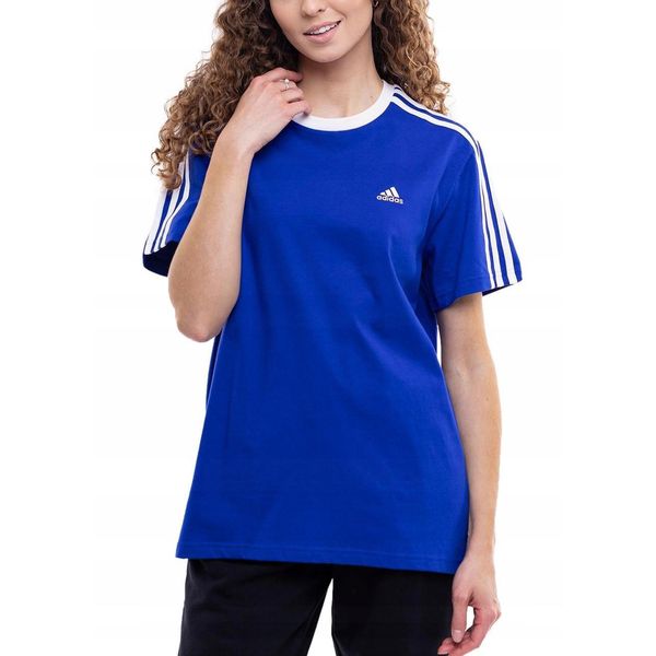 Adidas koszulka Kobieta t-shirt bluzka sportowa Essentials 3-Stripes r. S. Bluzki sportowe damskie Adidas, l, z bawełny, bez kołnierzyka, bez ramiączek. Za 102.00 zł.