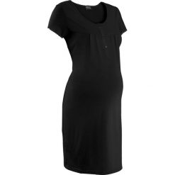 Koszula nocna ciążowa i do karmienia piersią z bawełną organiczną. Szare koszule nocne damskie bonprix, bez wzorów, z bawełny, moda ciążowa. Za 67.99 zł.