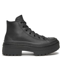 Trzewiki Converse. Czarne botki damskie Converse, retro, bez obcasa, na płaskiej podeszwie, bez zapięcia. Za 409.99 zł.