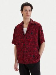 HUGO Koszula Espino 50560596 Czerwony Relaxed Fit. Czerwone koszule męskie Hugo, l, bez wzorów, z wiskozy, bez kołnierzyka, bez ramiączek. Za 519.99 zł.