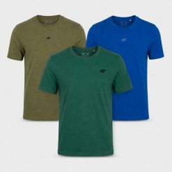 KOMPLET KOSZULEK 4F ZESTAW MĘSKI T-SHIRT 3PAK. T-shirty męskie 4f, m, bez wzorów, z bawełny, bez kołnierzyka. Za 182.97 zł.