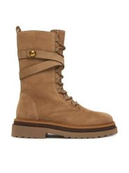 TWINSET Botki 252TGT050 Brązowy. Brązowe botki damskie Twinset, ze skóry, bez obcasa, na płaskiej podeszwie, bez zapięcia. Za 1,299.00 zł.