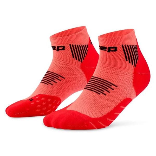 Męskie skarpety kompresyjne do biegania sportowe za kostkę Core Run CEP. Czerwone skarpetki damskie CEP, bez wzorów, z elastanu. Za 74.00 zł.