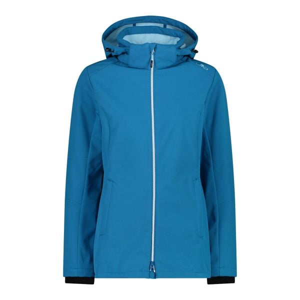 Kurtka damska turystyczna CMP 3A22226. Niebieskie kurtki damskie CMP, l, bez wzorów, z softshellu, z kapturem. Za 447.60 zł.