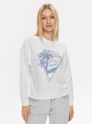 Guess Bluza W4GQ11 KBK32 Biały Relaxed Fit. Białe bluzy bez kaptura damskie Guess, l, z syntetyku. Za 239.99 zł.