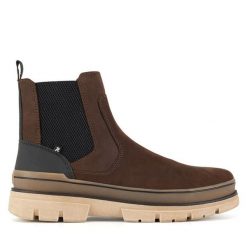 Botki Rieker Revolution Lifestyle. Brązowe buty zimowe męskie Rieker Revolution Lifestyle, bez zapięcia. Za 399.00 zł.