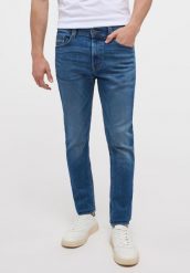 MUSTANG OREGON SLIM K MĘSKIE SPODNIE JEANSOWE DENIM BLUE 1013712 5000 783. Niebieskie spodnie materiałowe męskie Mustang, bez wzorów, z denimu. Za 229.99 zł.