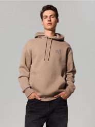 Bluza z napisem z domieszką bawełny - beżowy. Brązowe bluzy bez kaptura męskie Sinsay, bez wzorów, z bawełny, sportowe, bez kołnierzyka, bez ramiączek. Za 49.99 zł.