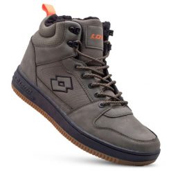 Buty męskie zimowe ocieplane LOTTO PREHNA FUR. Brązowe buty sportowe na co dzień męskie Lotto, na zimę, z materiału, bez zapięcia, trekkingowe. Za 118.00 zł.