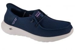 Buty sportowe Sneakersy damskie, Slip-Ins Go Walk Joy - Idalis. Niebieskie buty sportowe na co dzień damskie Skechers, bez wzorów, z materiału, trekkingowe. Za 269.99 zł.