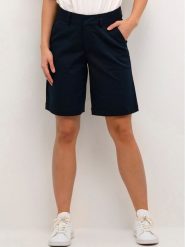 Kaffe Szorty materiałowe Lea 10505457 Granatowy Regular Fit. Niebieskie szorty damskie Kaffe, bez wzorów, z bawełny. W wyprzedaży za 189.99 zł.