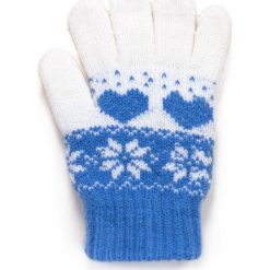 Rękawiczki dziecięce Zimowe wzorki niebieskie (rk17560). Niebieskie rękawiczki dziecięce Art of Polo, bez ramiączek. Za 14.79 zł.