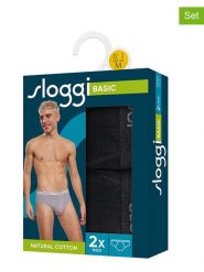 Sloggi Slipy (2 pary) "Basic" w kolorze czarnym rozmiar: XL. Czarne slipki męskie Sloggi, bez wzorów. Za 57.06 zł.