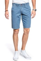 SPODENKI MUSTANG Classic Chino Short Denim Blue 1007751 5000 310. Niebieskie szorty męskie Mustang, z denimu, bez kołnierzyka. Za 169.99 zł.