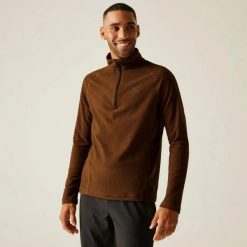 Lekka polarowa bluza z półzamkiem Regatta Montes. Brązowe bluzy z kapturem męskie Regatta, m, z materiału. Za 133.00 zł.