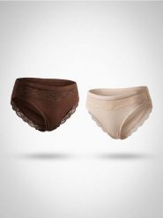 Wiskozowe figi z koronkowym wykończeniem 2 pack - wielobarwny. Figi damskie Sinsay, l, bez wzorów, z koronki. Za 19.99 zł.
