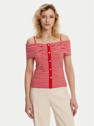 Morgan Bluzka 241-DROPEZ Czerwony Slim Fit. Czerwone bluzki damskie Morgan, s, bez wzorów, z wiskozy, bez ramiączek. Za 109.99 zł.