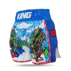 Szorty do boksu tajskiego King Pro Boxing Thailand. Niebieskie szorty damskie KING PRO BOXING, z aplikacjami, sportowe. Za 277.50 zł.