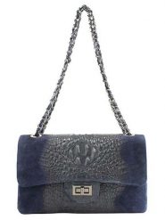 ORE10 Skórzana torebka w kolorze granatowym - 28 x 16 x 8 cm rozmiar: onesize. Niebieskie torebki klasyczne damskie ORE10, bez wzorów, z materiału, bez dodatków. Za 173.99 zł.