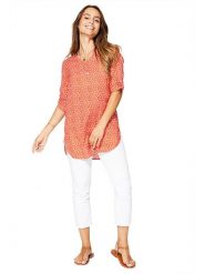 Aller Simplement Bluzka w kolorze czerwono-białym rozmiar: 34/36. Czerwone bluzki damskie Aller Simplement, bez wzorów, z wiskozy, bez kołnierzyka, bez ramiączek. Za 56.99 zł.