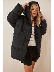 Happiness Istanbul Płaszcz pikowany w kolorze czarnym rozmiar: onesize. Czarne płaszcze damskie Happiness Istanbul, bez wzorów. Za 135.81 zł.