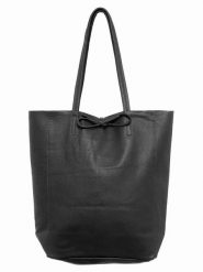 Zwillingsherz Skórzany shopper bag w kolorze czarnym - 40 x 45 cm rozmiar: onesize. Czarne shopper bag damskie Zwillingsherz, bez wzorów, z materiału, na ramię, bez dodatków. Za 217.23 zł.