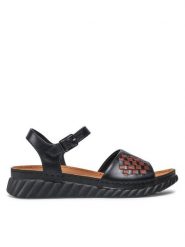 Go Soft Sandały EST-2299-03 Czarny. Czarne sandały damskie GO SOFT, bez wzorów, ze skóry, bez obcasa, na koturnie. Za 169.99 zł.