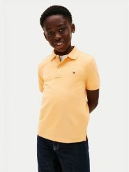 Tommy Hilfiger Polo KB0KB09103 Pomarańczowy Regular Fit. Brązowe t-shirty chłopięce Tommy Hilfiger, bez wzorów, z bawełny, bez ramiączek. Za 189.99 zł.