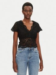 Morgan Bluzka 241-DANSA Czarny Slim Fit. Czarne bluzki damskie Morgan, m, bez wzorów, z syntetyku, bez ramiączek. Za 127.19 zł.