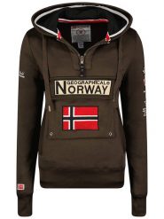 Geographical Norway Bluza "Gymclass" w kolorze ciemnobrązowym rozmiar: XL. Brązowe bluzy z kapturem damskie Geographical Norway, xl. Za 109.78 zł.