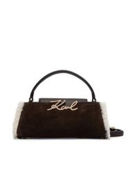 KARL LAGERFELD Torebka B4W30313 Brązowy ciemny. Brązowe torebki klasyczne damskie Karl Lagerfeld, bez wzorów, ze skóry, bez dodatków. Za 1,149.00 zł.