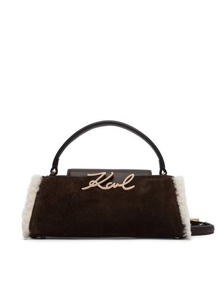 KARL LAGERFELD Torebka B4W30313 Brązowy ciemny. Brązowe torebki klasyczne damskie Karl Lagerfeld, bez wzorów, ze skóry, bez dodatków. Za 1,149.00 zł.