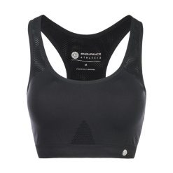 Biustonosz dla kobiet Athlecia Rosemary. Czarne biustonosze sportowe damskie Endurance, bez wzorów, z materiału. Za 137.50 zł.