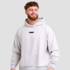 Bluza męska fitness z kapturem szara Unity. Szare bluzy sportowe męskie GYMBEAM, bez wzorów, z bawełny, klasyczne, bez kołnierzyka, bez ramiączek. Za 122.90 zł.