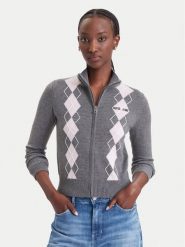 Guess Jeans Kardigan W6BR10 Z1253 Szary Regular Fit. Szare kardigany damskie Guess Jeans, xs, z aplikacjami, z jeansu. Za 389.99 zł.