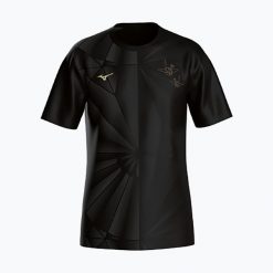 Koszulka do biegania męska Mizuno Active DryAeroFlow Graphic. Czarne t-shirty sportowe męskie Mizuno, m, z materiału, bez ramiączek, do biegania. Za 229.99 zł.