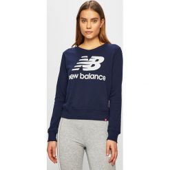 New Balance - Bluza. Niebieskie bluzy bez kaptura damskie New Balance, m, z bawełny. W wyprzedaży za 149.90 zł.