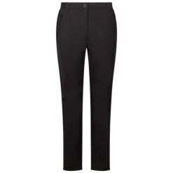 Damskie Spodnie Softshellowe Tawny DLX. Czarne spodnie materiałowe damskie Trespass, bez wzorów, z elastanu, wakacyjne. Za 281.99 zł.