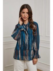 L'armoire de Suzette Bluzka w kolorze brązowo-beżowo-moskim rozmiar: 38/40. Niebieskie bluzki damskie L'armoire de Suzette, l, bez wzorów, klasyczne, bez kołnierzyka, bez ramiączek. Za 121.80 zł.