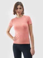 4F Koszulka w kolorze pomarańczowym do biegania rozmiar: XS/S. Pomarańczowe bluzki sportowe damskie 4f, s, bez wzorów, z materiału, bez ramiączek. Za 28.51 zł.