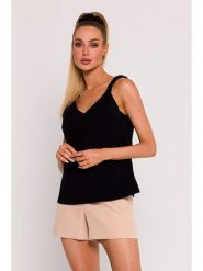 Made of emotion Top w kolorze czarnym rozmiar: XL. Czarne topy damskie Made Of Emotion, xl, bez wzorów, bez kołnierzyka. Za 188.85 zł.