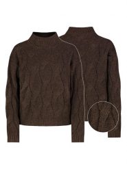 Eight2Nine Sweter w kolorze ciemnobrązowym rozmiar: M. Brązowe golfy damskie Eight2Nine, m, ze splotem, bez kołnierzyka. Za 149.95 zł.