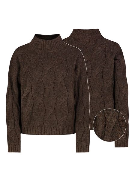 Eight2Nine Sweter w kolorze ciemnobrązowym rozmiar: M. Brązowe golfy damskie Eight2Nine, m, ze splotem, bez kołnierzyka. Za 149.95 zł.