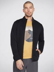 Skechers Kurtka przejściowa The Hoodless Hoodie Ottoman Jacket JA25 Czarny Regular Fit. Czarne kurtki męskie Skechers, m, bez wzorów, z syntetyku, bez kaptura. W wyprzedaży za 149.99 zł.