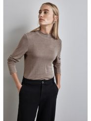 Street One Sweter w kolorze jasnobrązowym rozmiar: 44. Brązowe golfy damskie Street One, s, bez wzorów, z wiskozy, bez ramiączek. Za 74.63 zł.